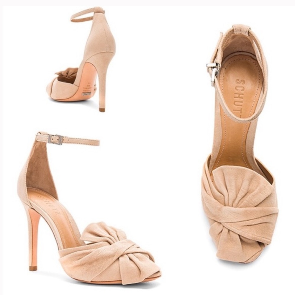 SCHUTZ Natally twist bow leather heel